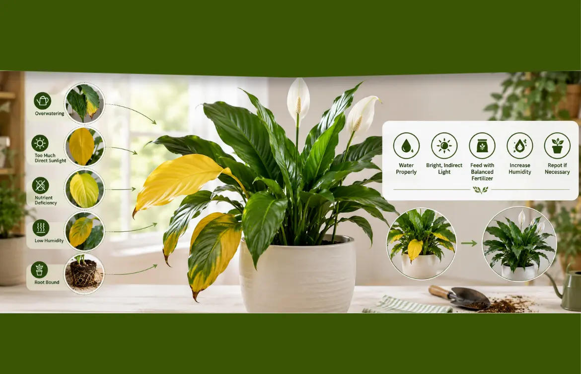 Peace Lily Yellow Leaves: Causes, Fixes, and How to Restore Healthy Green Foliage