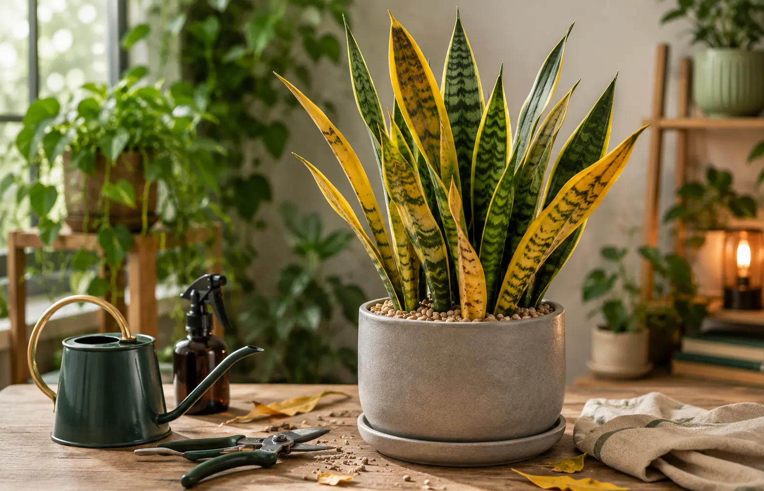 Snake plant yellow leaves